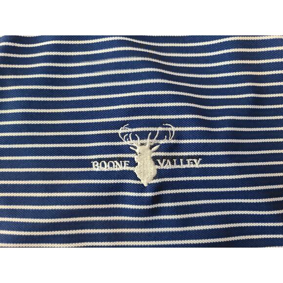 Stitch blue white striped short sleeve polo shirt with logo - XL - Picture 3 of 5